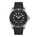Stainless Steel Rubber 45mm Dive Quartz Watch Black
