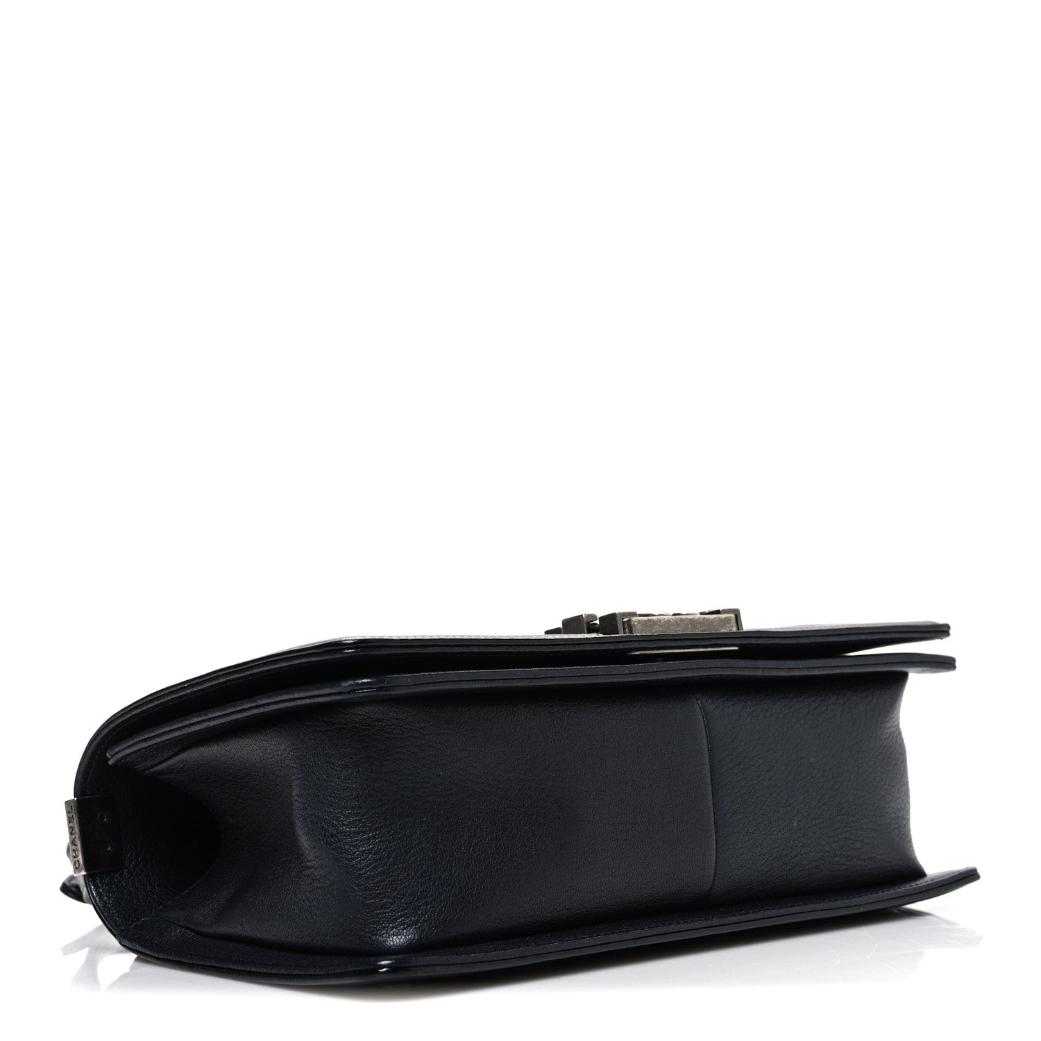 Goatskin Quilted Patent Medium Duo Boy Flap Black