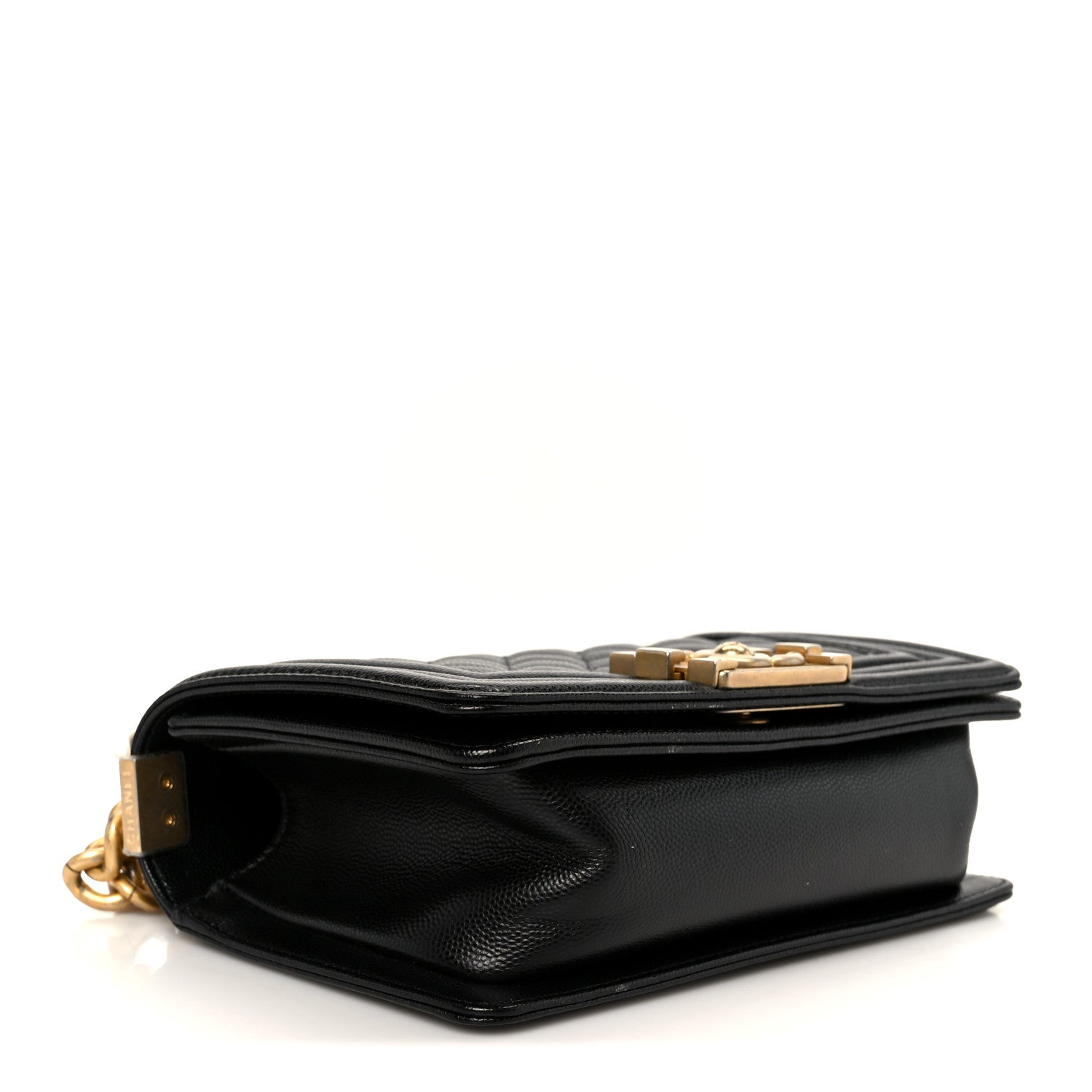 Caviar Quilted Small Boy Flap Black