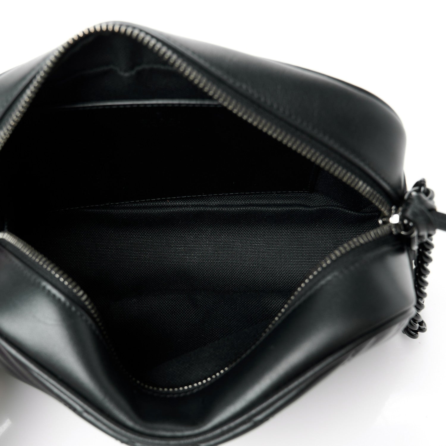 Calfskin Matelasse Monochrome Small GG Marmont Chain Shoulder Bag Black