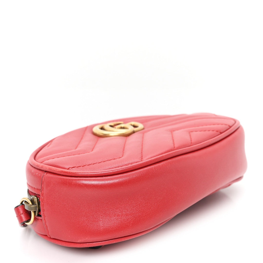 Calfskin Matelasse GG Marmont Belt Bag 75 30 Hibiscus Red