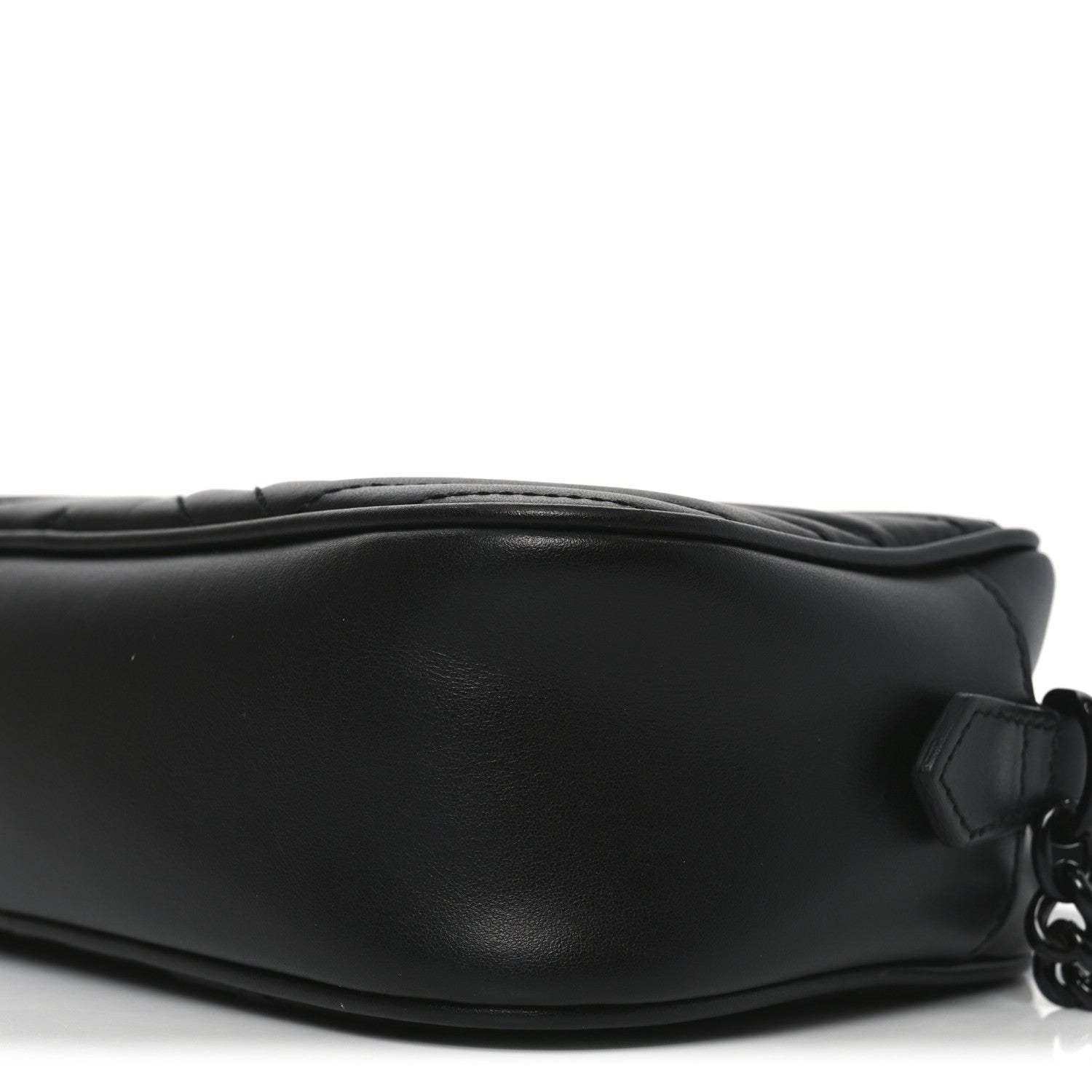 Calfskin Matelasse Monochrome Small GG Marmont Chain Shoulder Bag Black