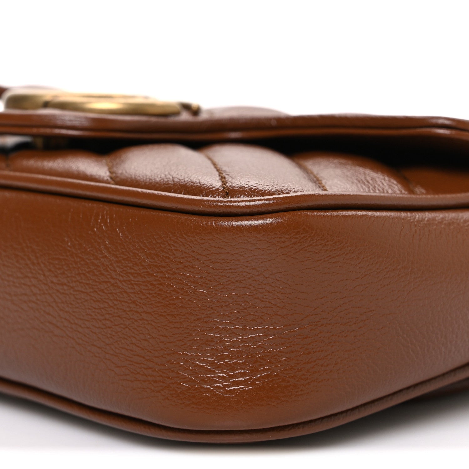 Azalea Calfskin Matelasse Diagonal Super Mini GG Marmont Shoulder Bag Cuir