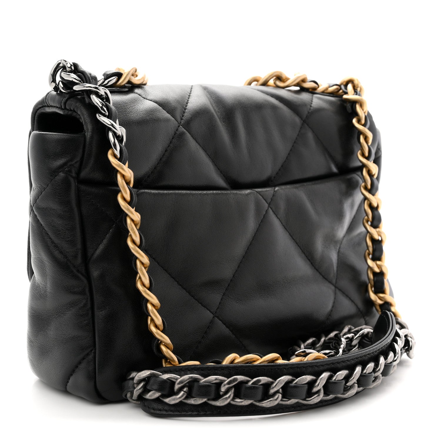 Lambskin Quilted Medium Chanel 19 Flap Black