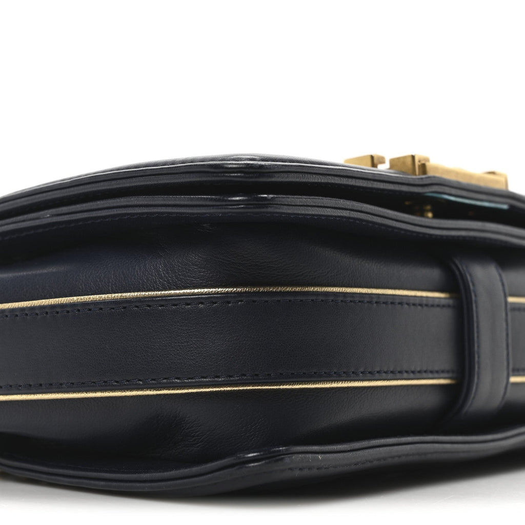 Sheepskin Braided Small Boy Reverso Flap Navy