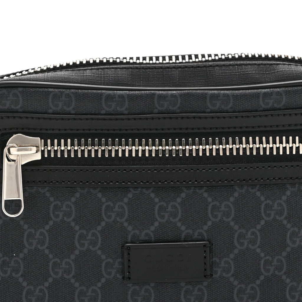 Soft GG Supreme Monogram Web Belt Bag Black Grey