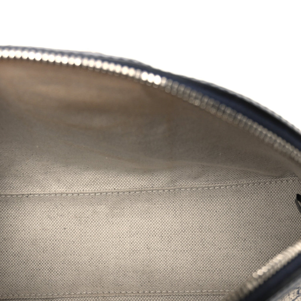 GG Supreme Monogram Textured Dollar Calfskin Web Small Ophidia Dome Shoulder Bag Beige Blue