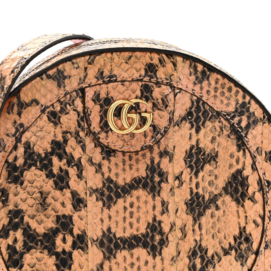 Snakeskin GG Ophidia Round Crossbody Bag