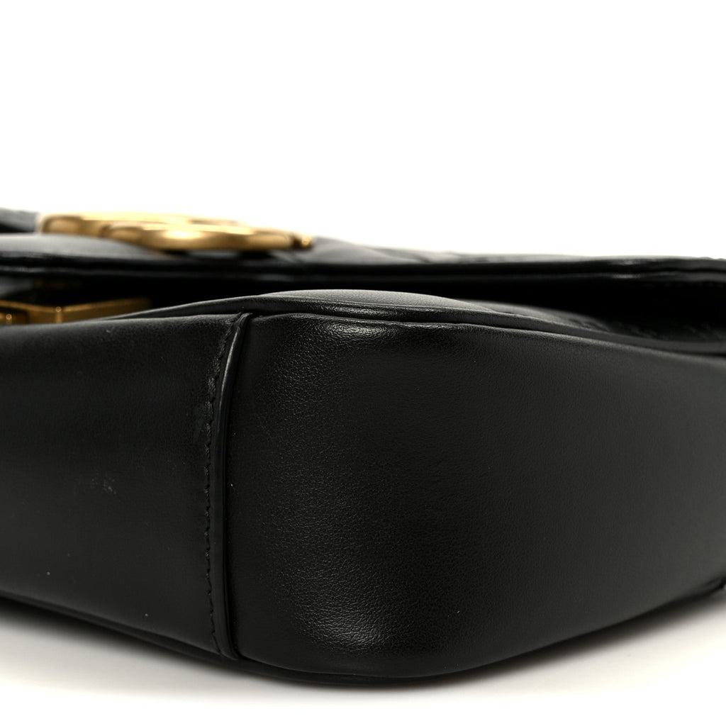 Calfskin Matelasse Mini GG Marmont Shoulder Bag Black