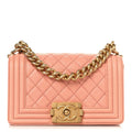 Caviar Quilted Small Boy Flap Light Pink