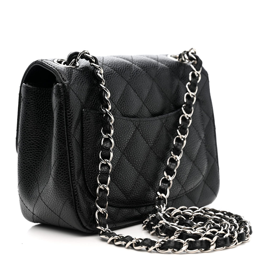 Caviar Quilted Mini Square Flap Black