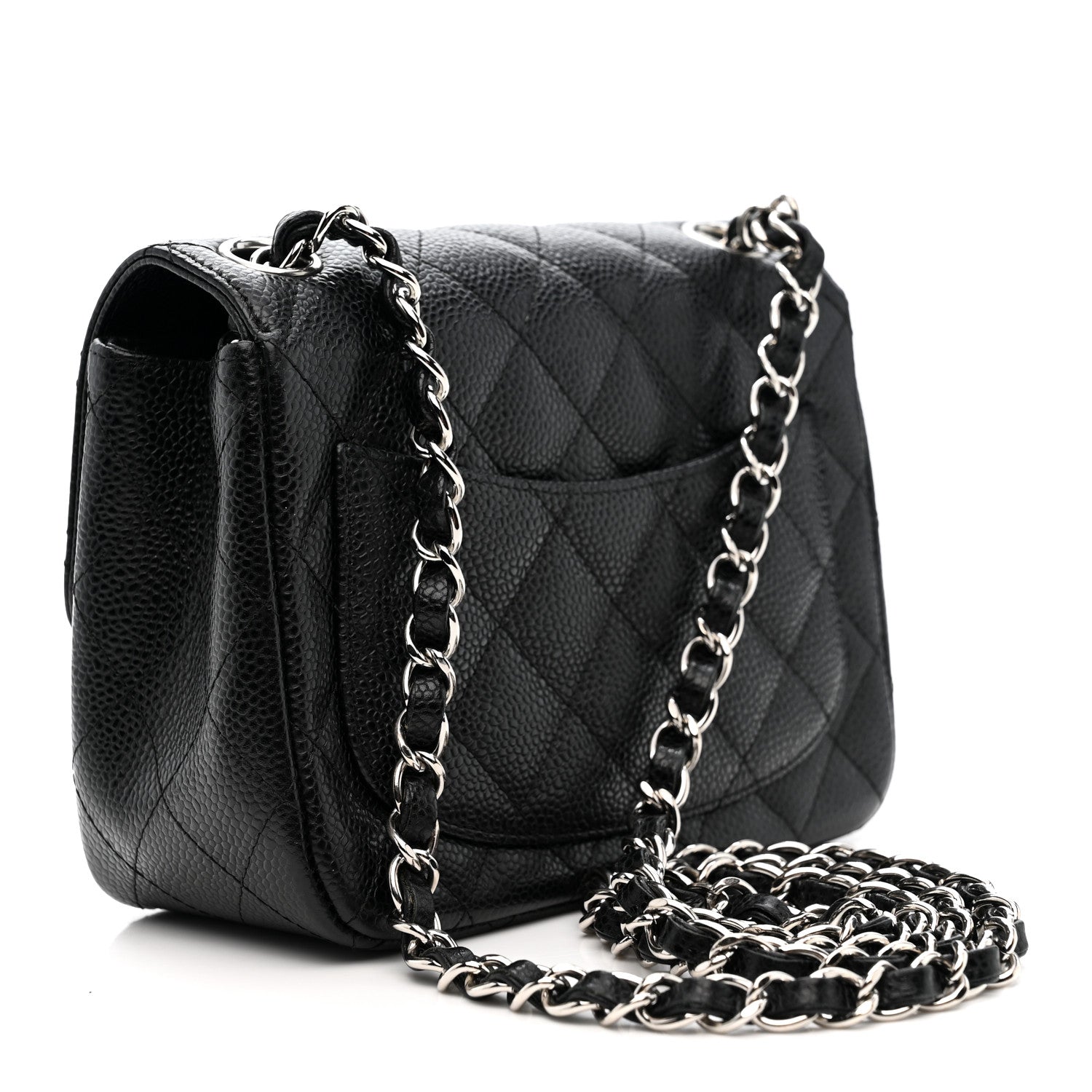 Caviar Quilted Mini Square Flap Black