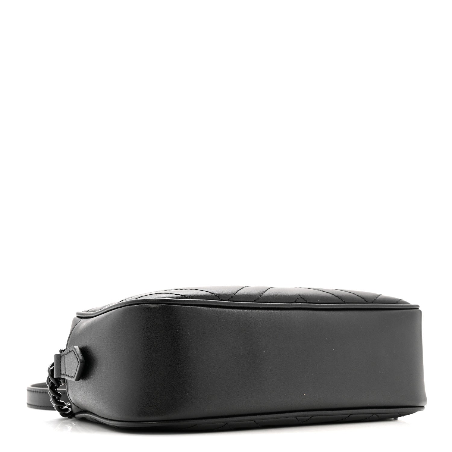 Calfskin Matelasse Monochrome Small GG Marmont Chain Shoulder Bag Black