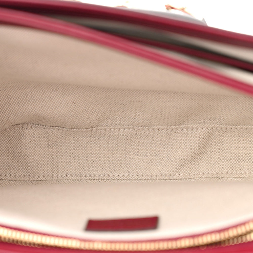 GG Supreme Monogram Horsebit 1955 Soft Small Shoulder Bag Beige Ebony Rosso Ancora