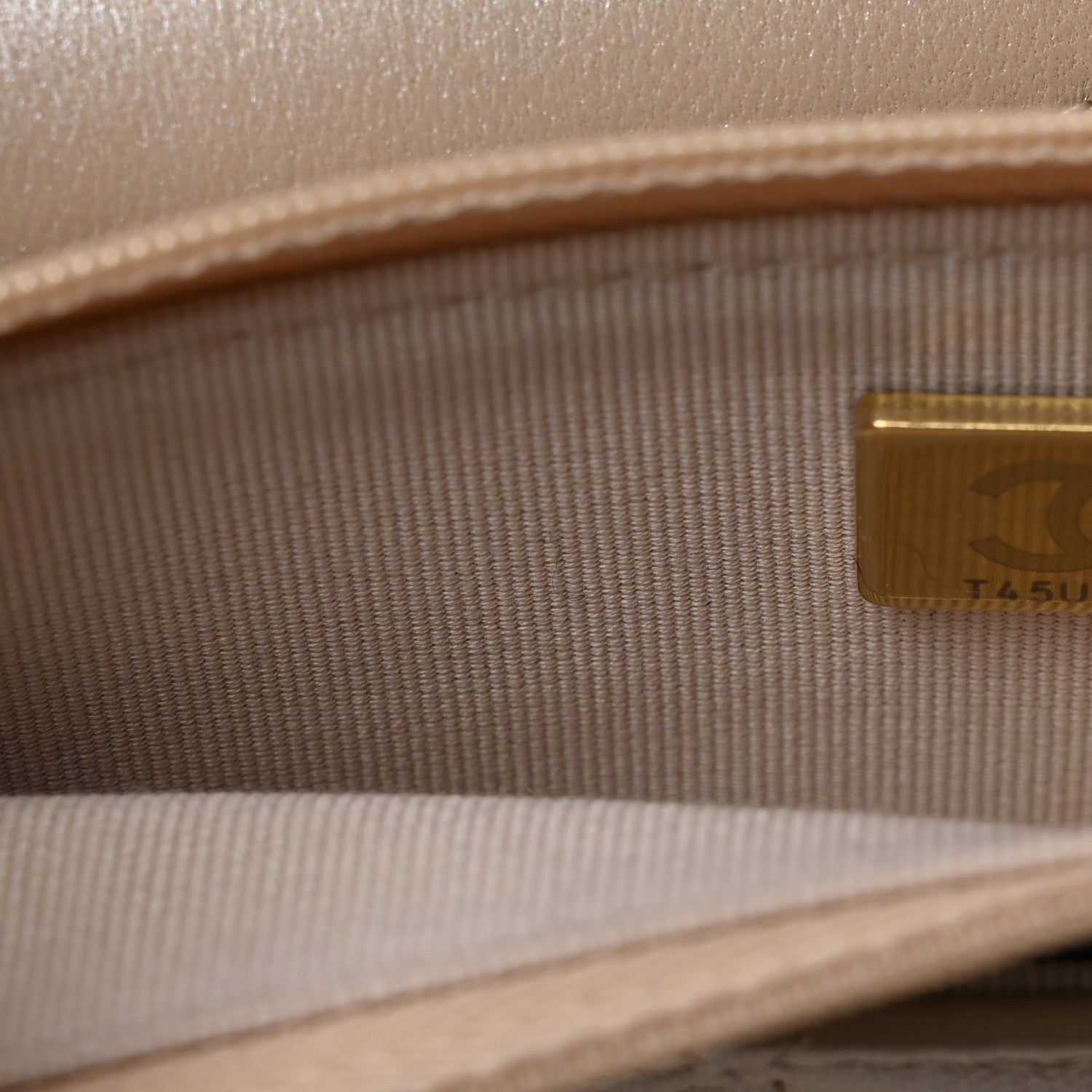 Pearly Lambskin Quilted Charms Wallet On Chain WOC Beige