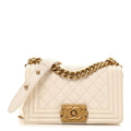 Caviar Quilted Small Boy Flap White