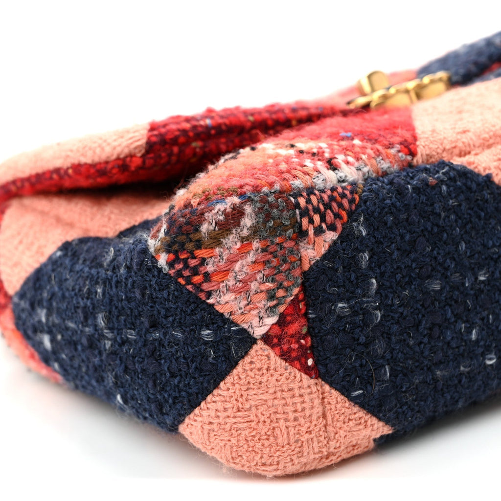Tweed Quilted Medium Chanel 19 Flap Red Navy Multicolor