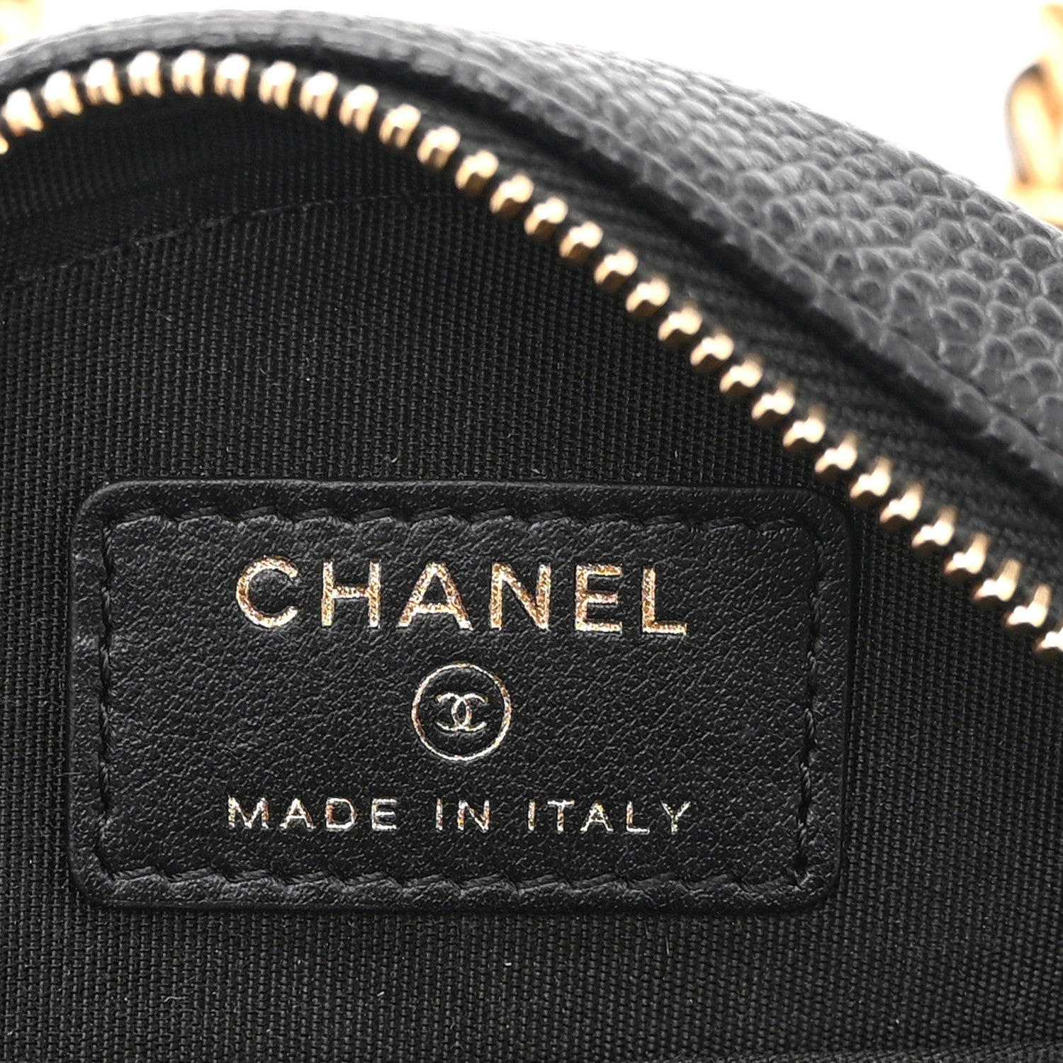 Caviar Quilted Round Filigree Crossbody Black