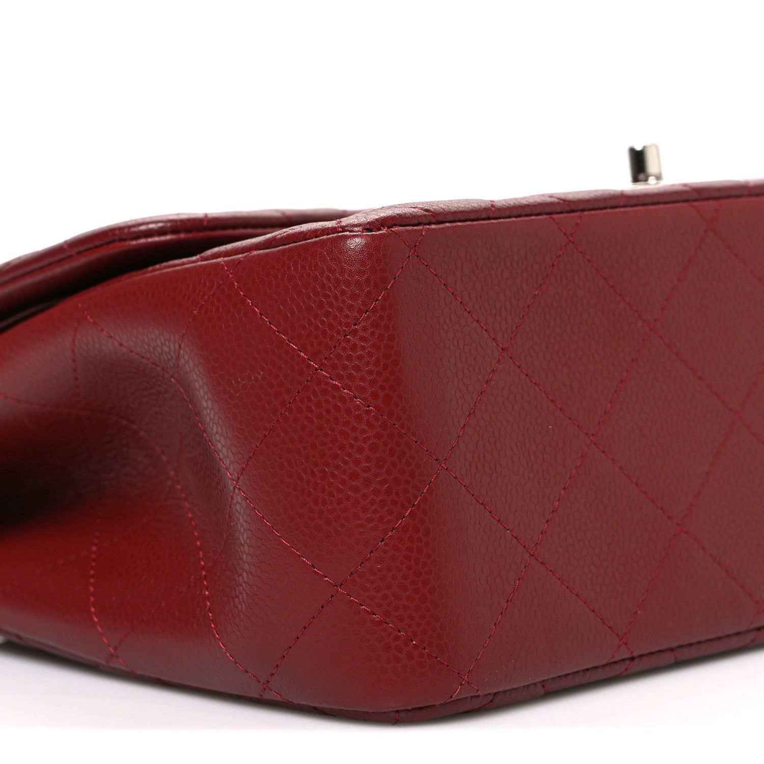 Caviar Quilted Jumbo Double Flap Burgundy
