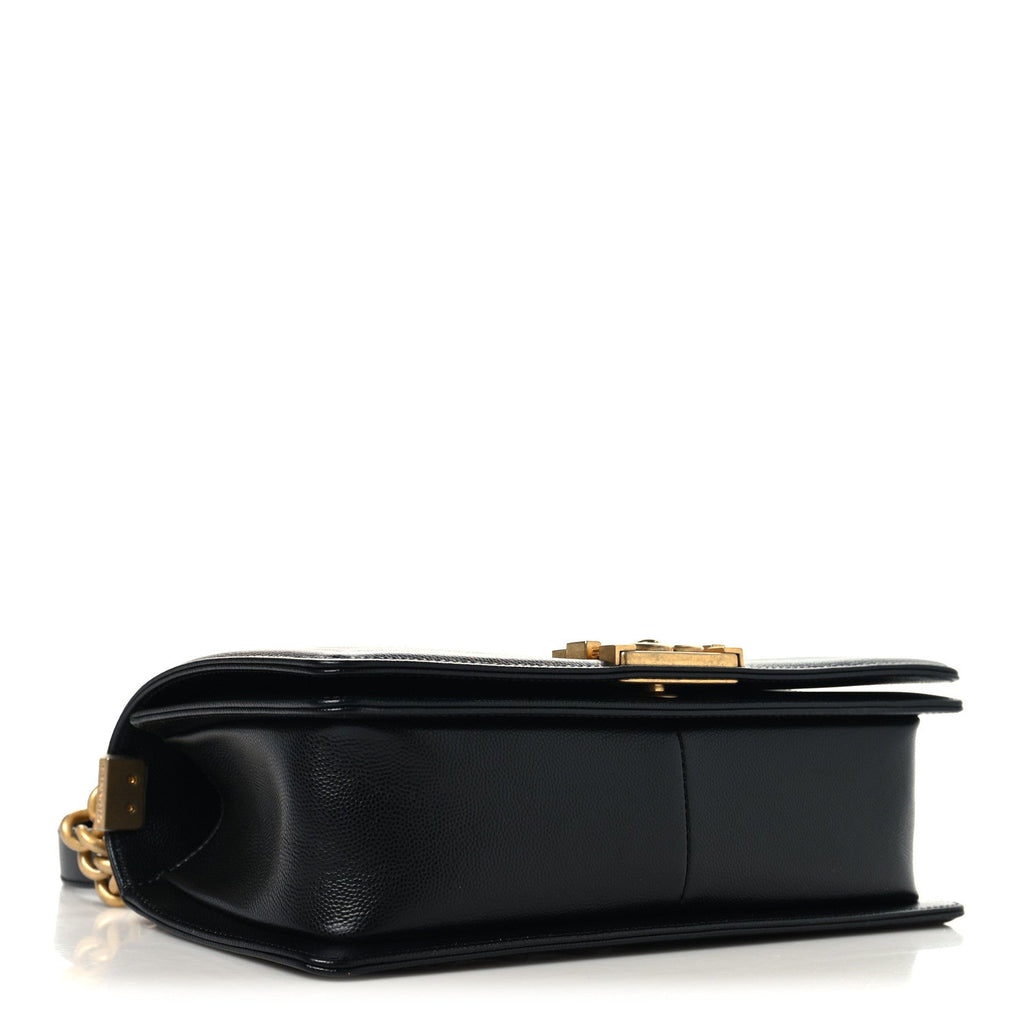 Caviar Quilted Medium Boy Flap Black