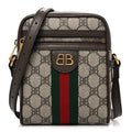 X BALENCIAGA BB Supreme Monogram Web Mini Ophidia Messenger Beige New Acero