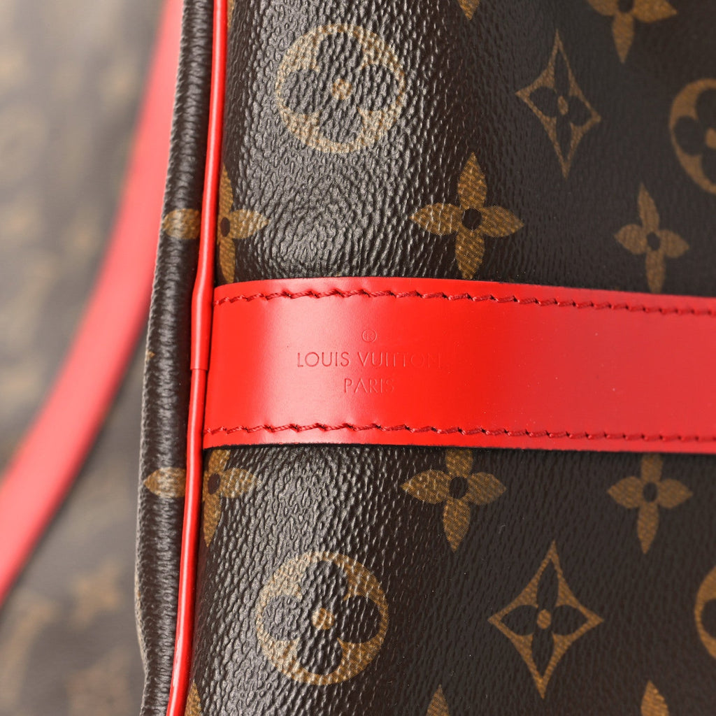 Calfskin Monogram Keepall Bandouliere 50 Coquelicot
