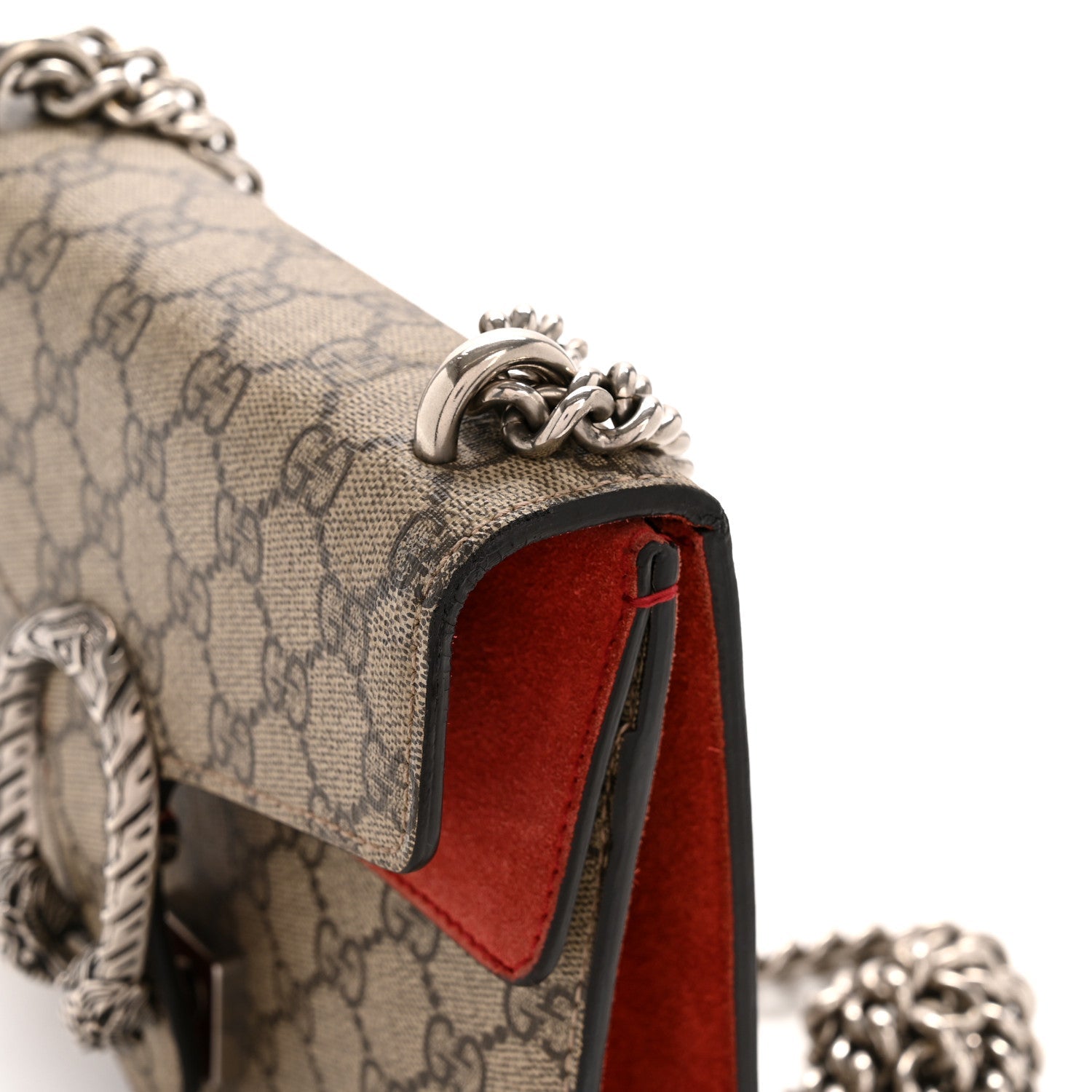 GG Supreme Monogram Mini Dionysus Shoulder Bag Hibiscus Red