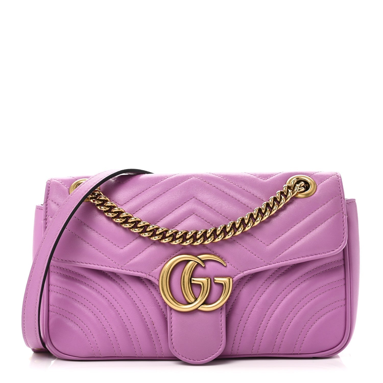 Calfskin Matelasse Small GG Marmont Shoulder Bag Candy Mousse