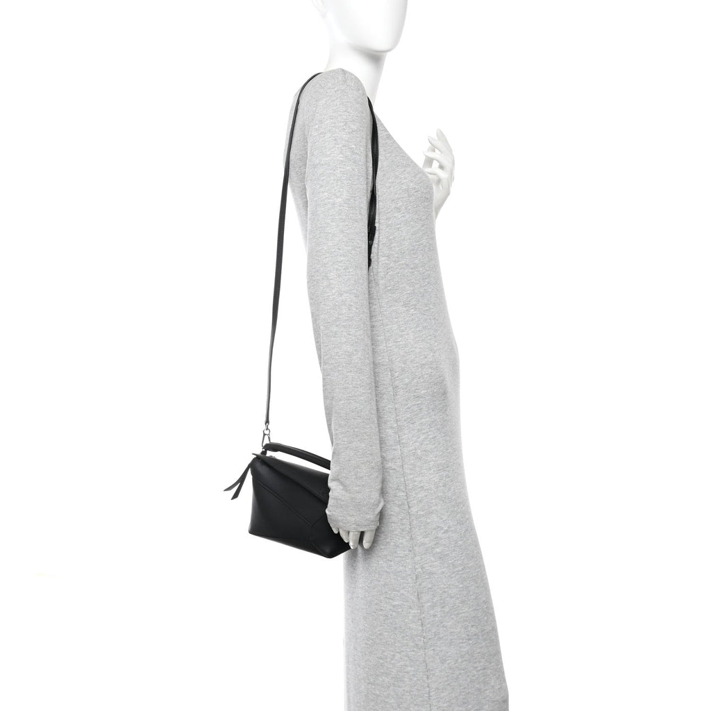 Calfskin Mini Puzzle Bag Black