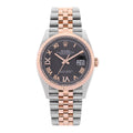 Stainless Steel 18K Everose Gold Diamond 36mm Oyster Perpetual Datejust Watch Slate Roman 126231