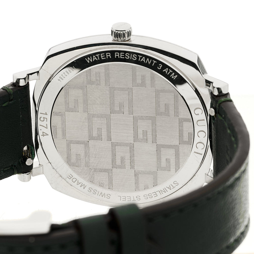 Stainless Steel Calfskin 35mm Grip Quartz Watch Green