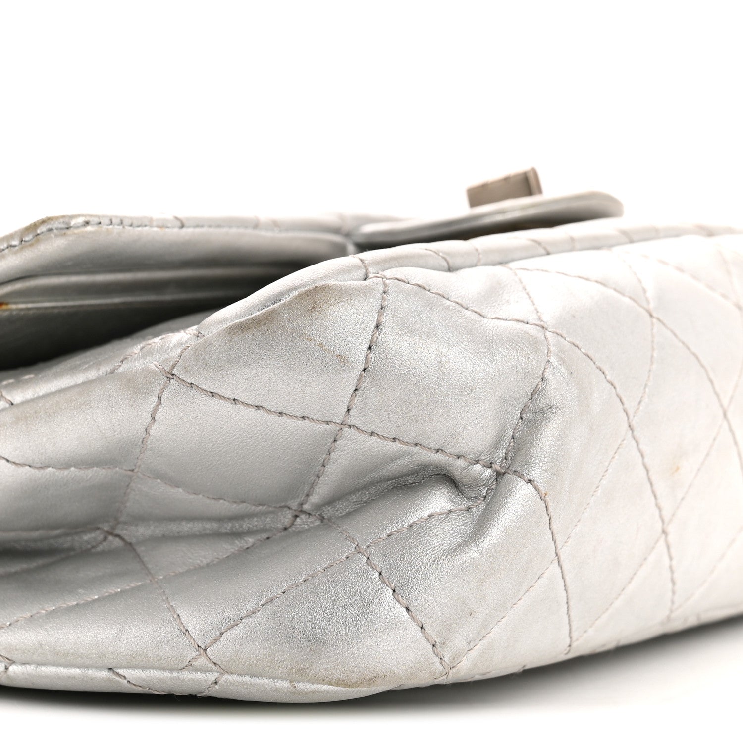 Metallic Lambskin Quilted 2.55 Reissue 227 Flap Silver