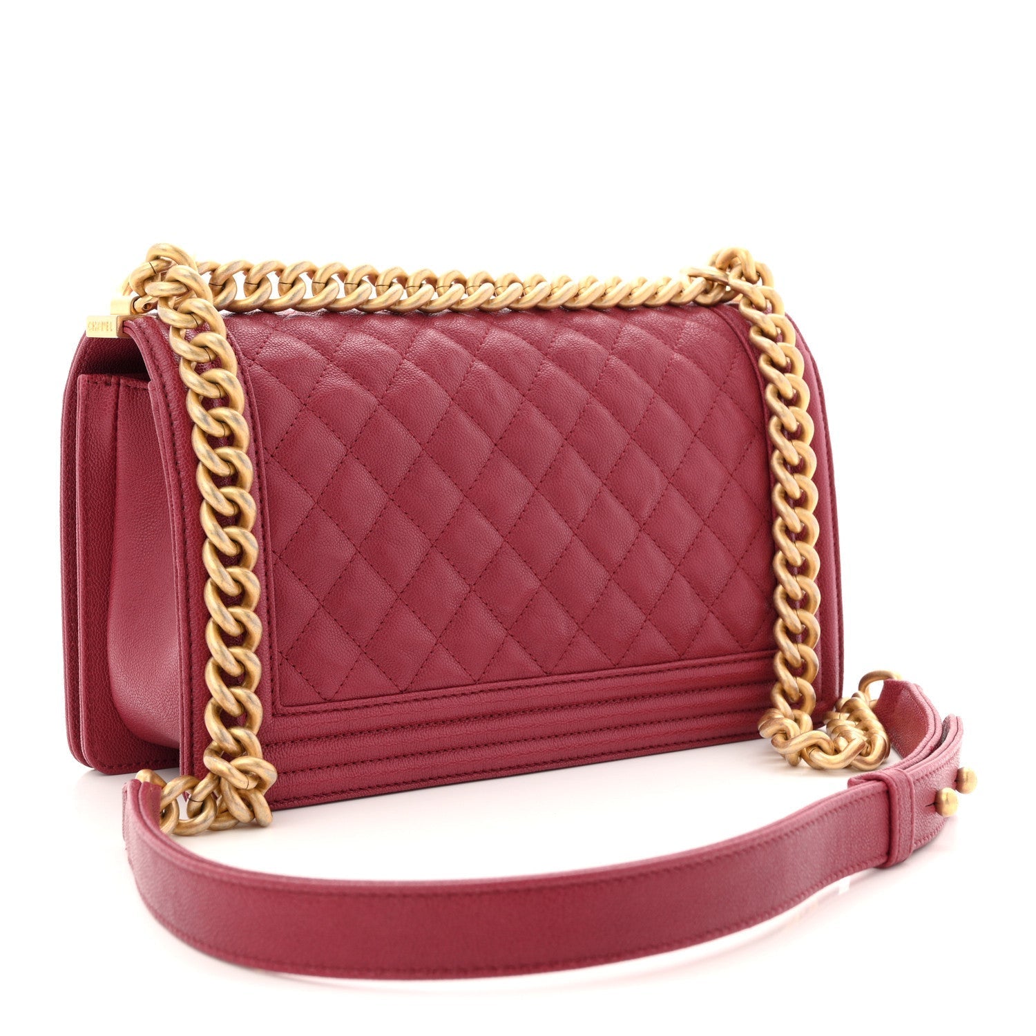 Caviar Quilted Medium Boy Flap Red