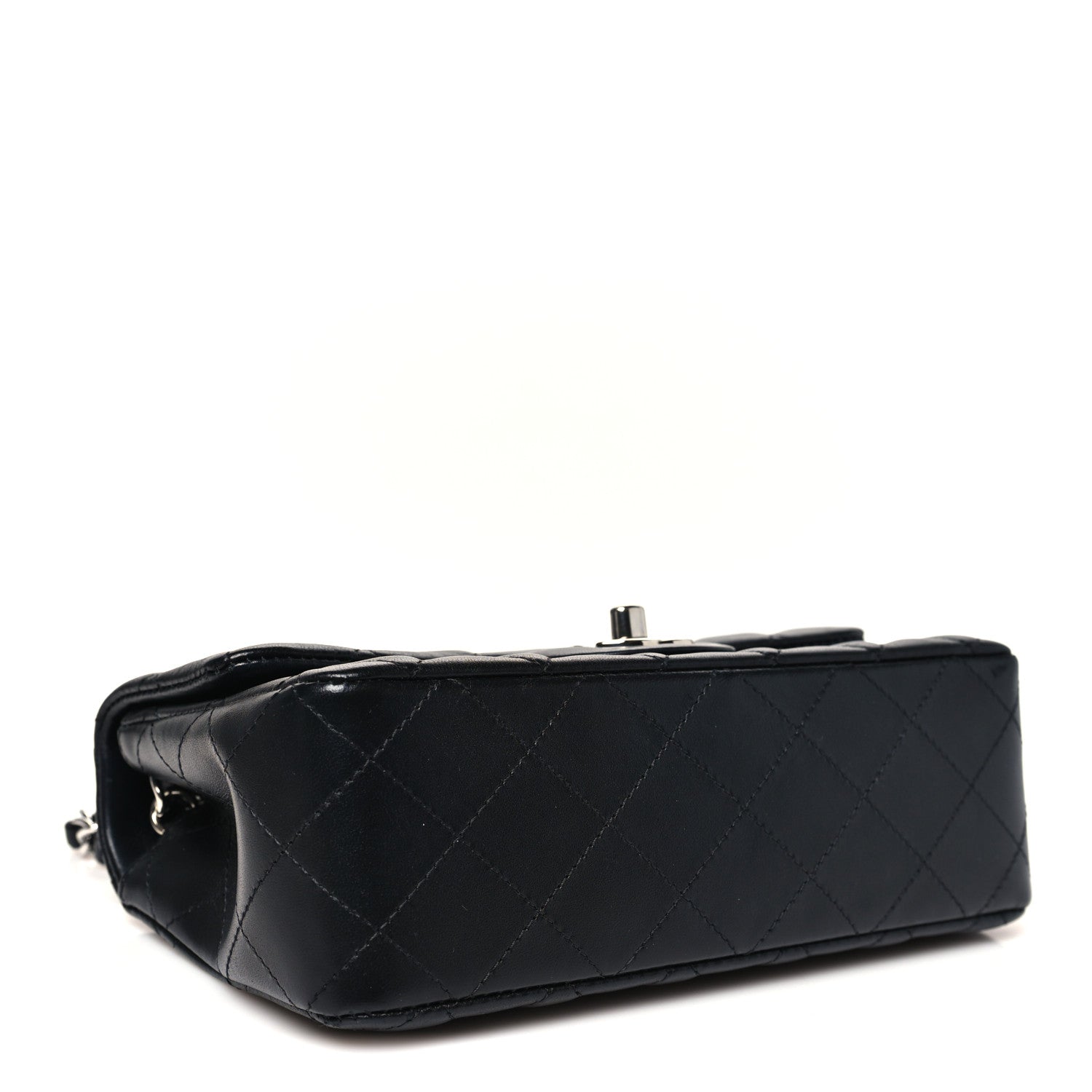 Lambskin Quilted Mini Rectangular Flap Black
