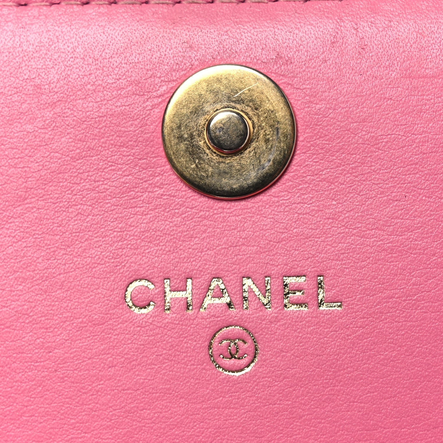 Lambskin Quilted Boy Square Wallet on Chain WOC Pink