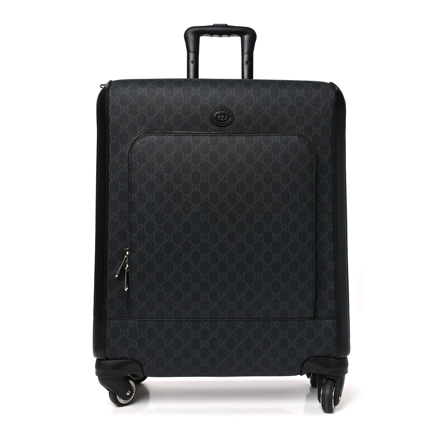 GG Supreme Monogram Azalea Calfskin Retro Interlocking G Small Savoy Cabin Trolley Black