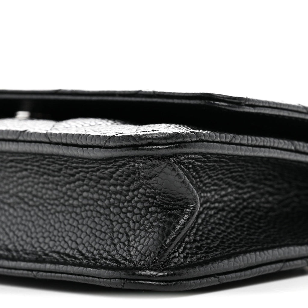 Caviar Quilted Wallet on Chain WOC Black