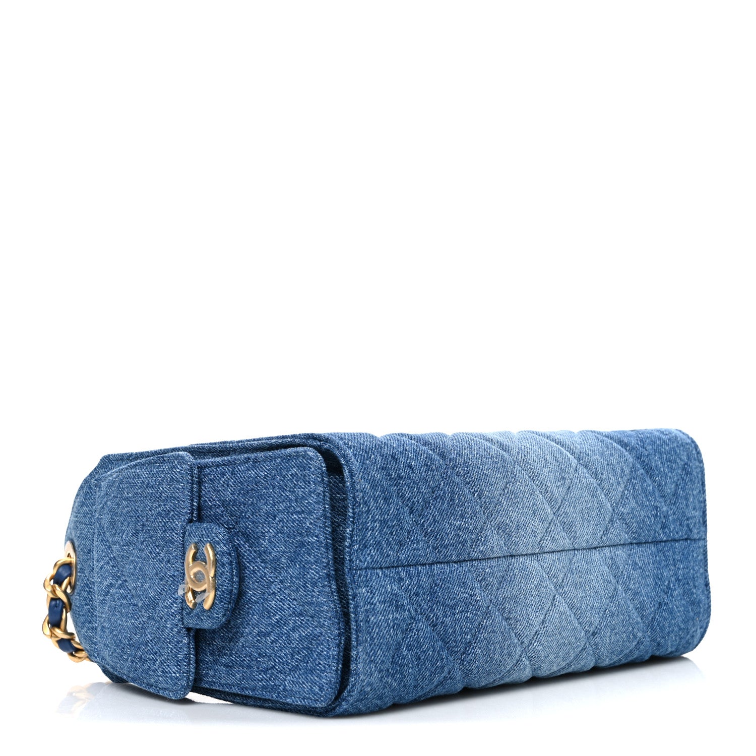 Washed Denim Quilted Mini Chanel 25 Handbag Blue