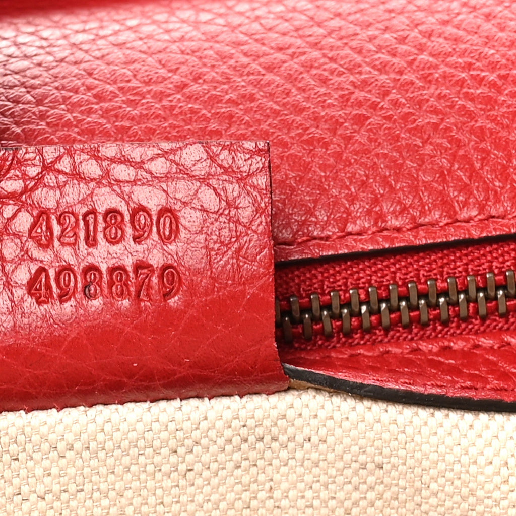 Calfskin Small GG Marmont Top Handle Bag Vulcanic Red
