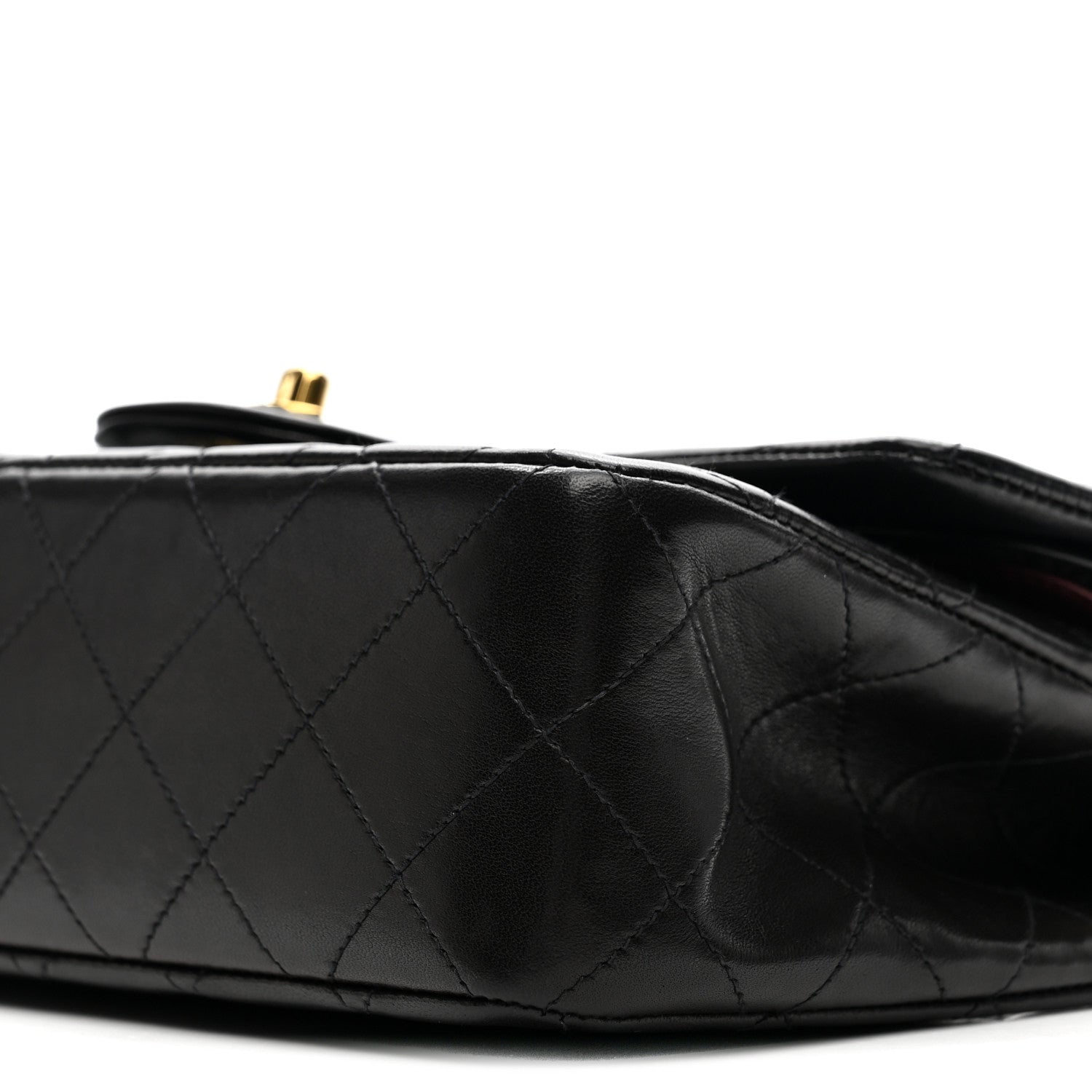 Lambskin Quilted Small Double Flap Black