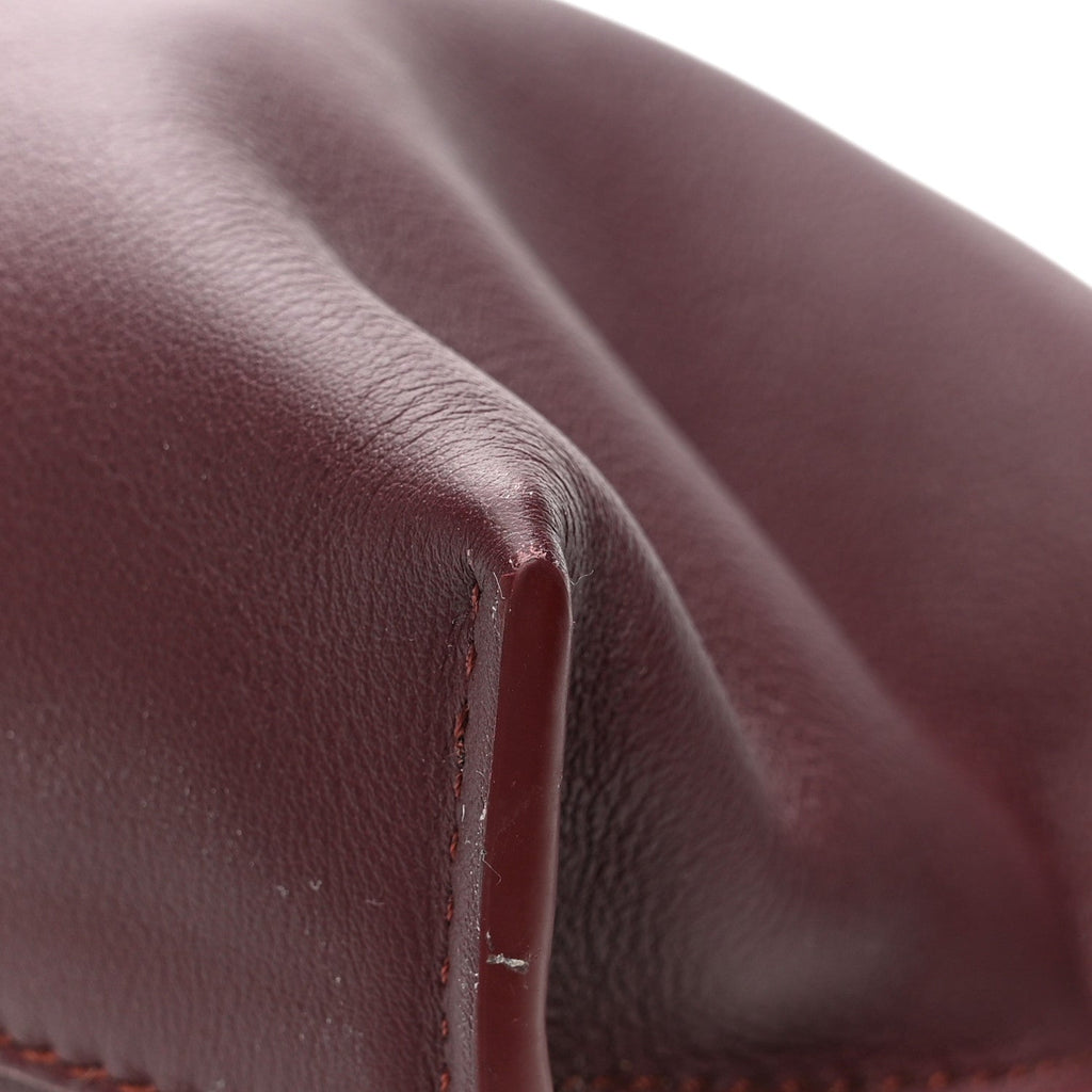 Calfskin Mini Flamenco Knot Clutch Dark Burgundy