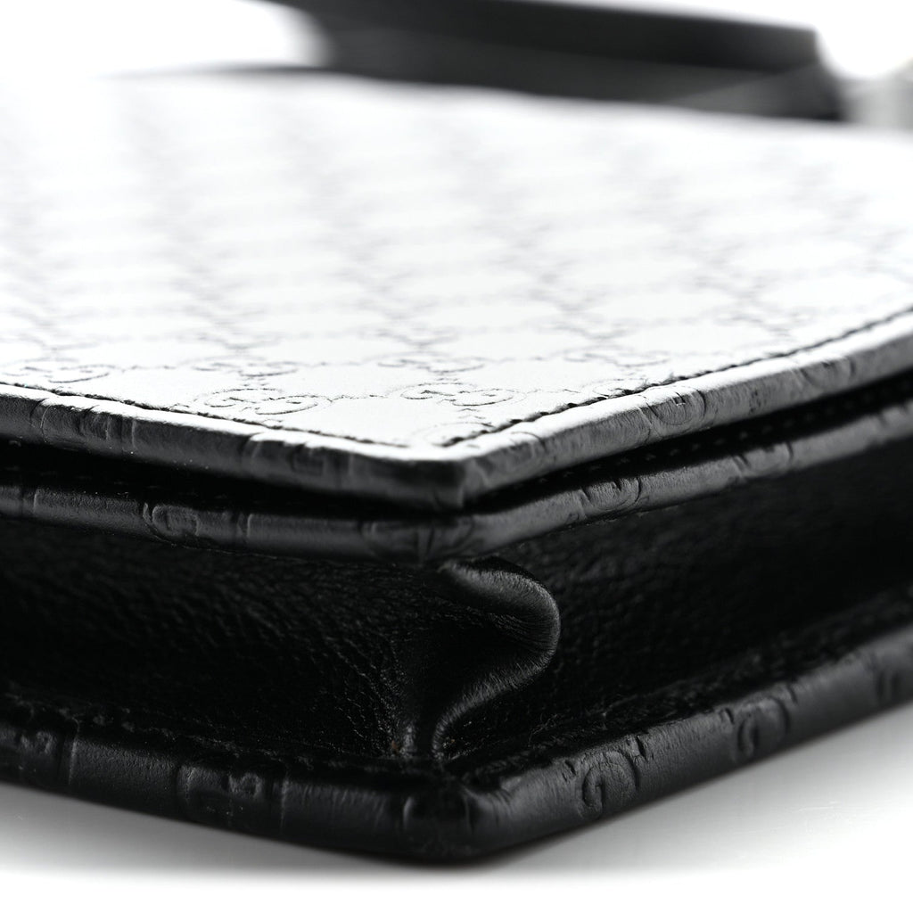 Soft Microguccissima Crossbody Wallet Black