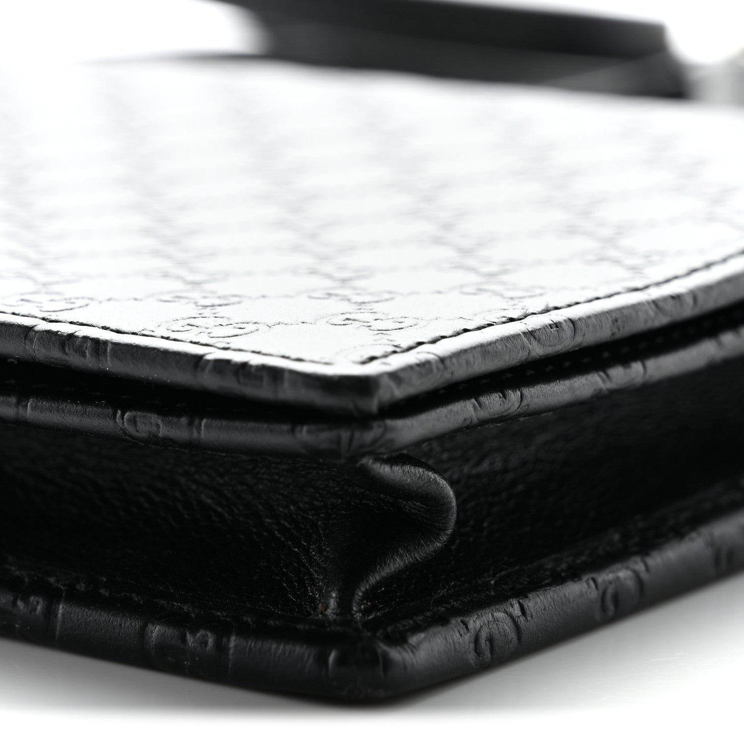 Soft Microguccissima Crossbody Wallet Black