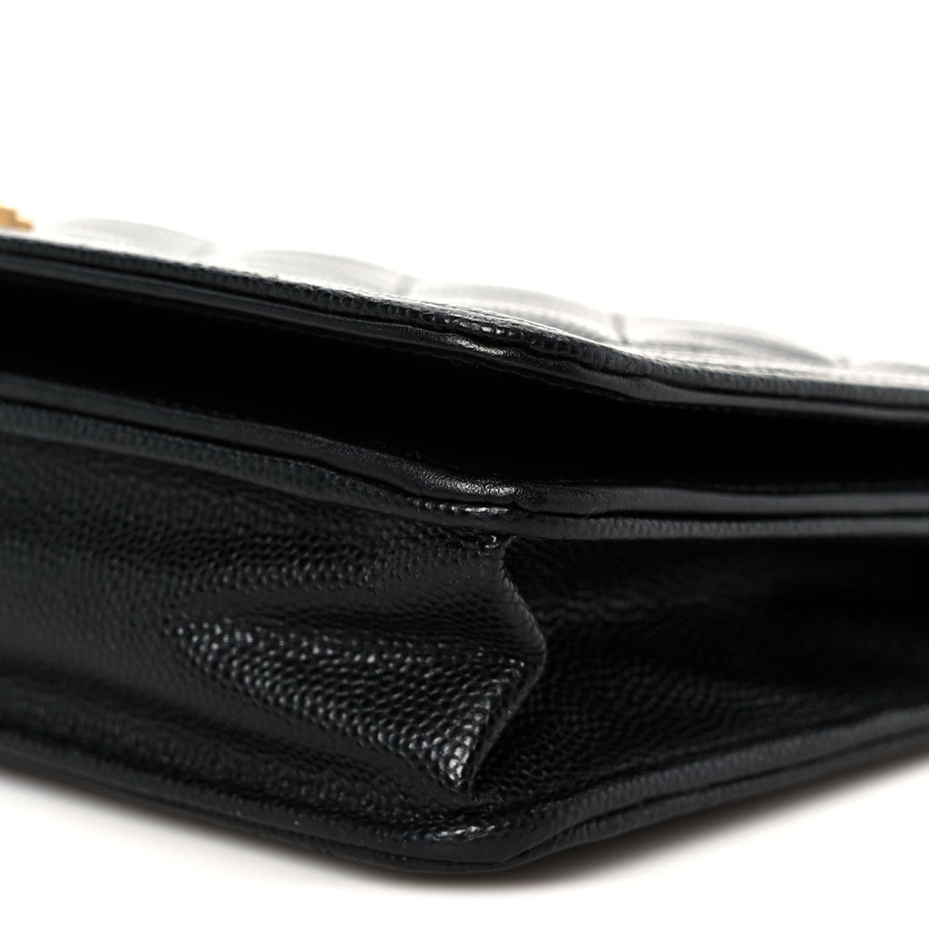 Caviar Quilted Boy Wallet On Chain WOC Black