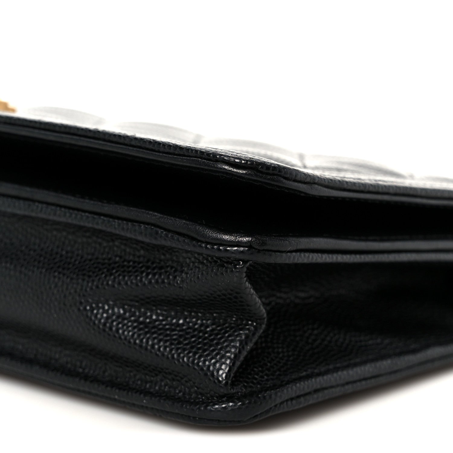Caviar Quilted Boy Wallet On Chain WOC Black