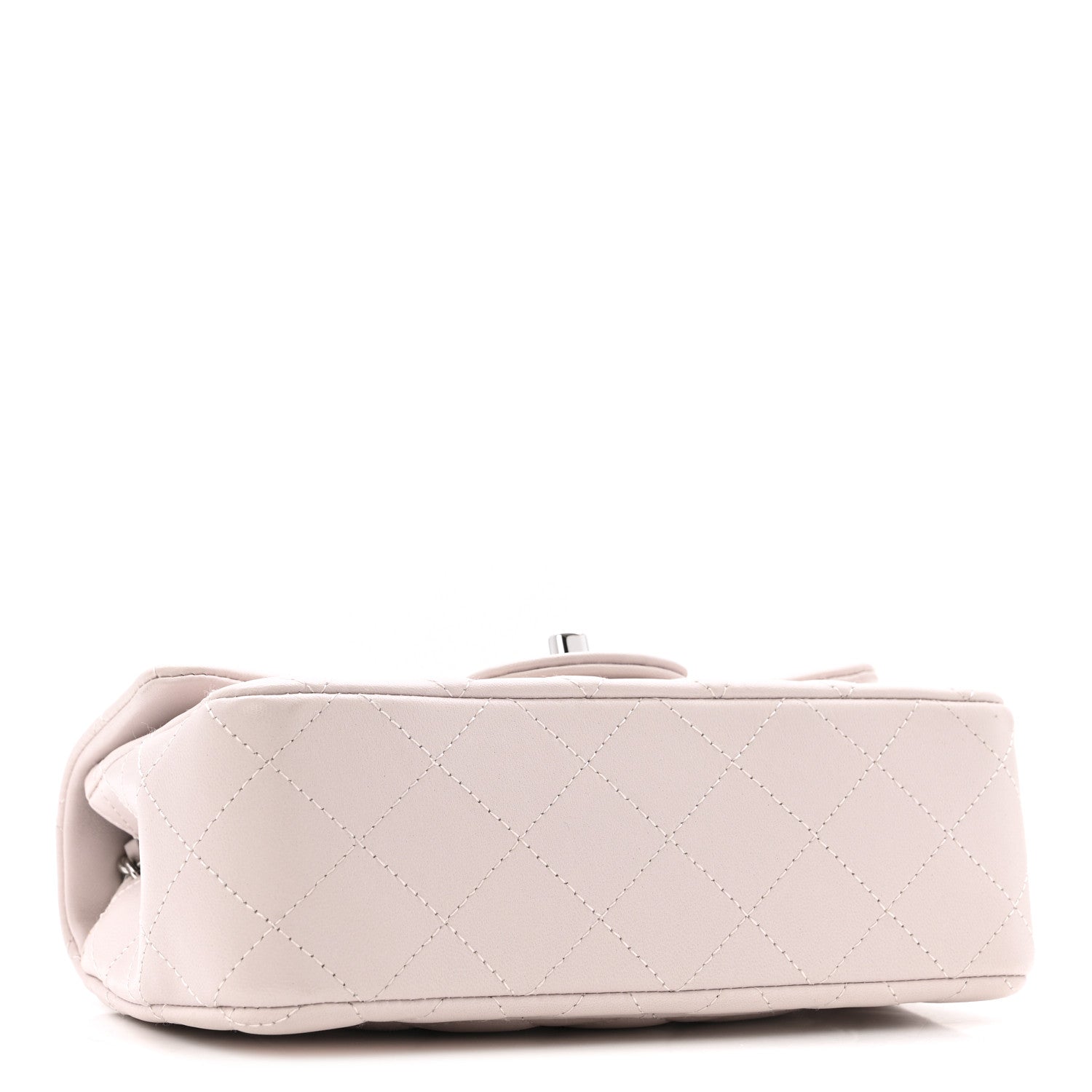 Lambskin Quilted Mini Rectangular Flap Light Purple