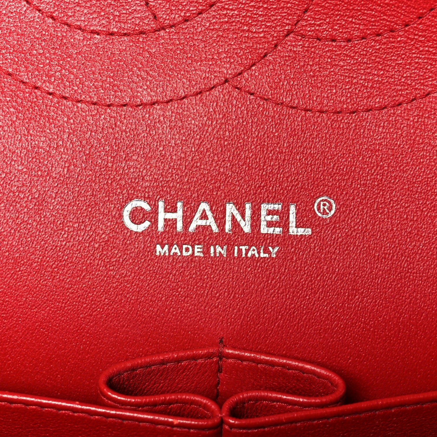 Caviar Chevron Quilted Jumbo Double Flap Dark Red