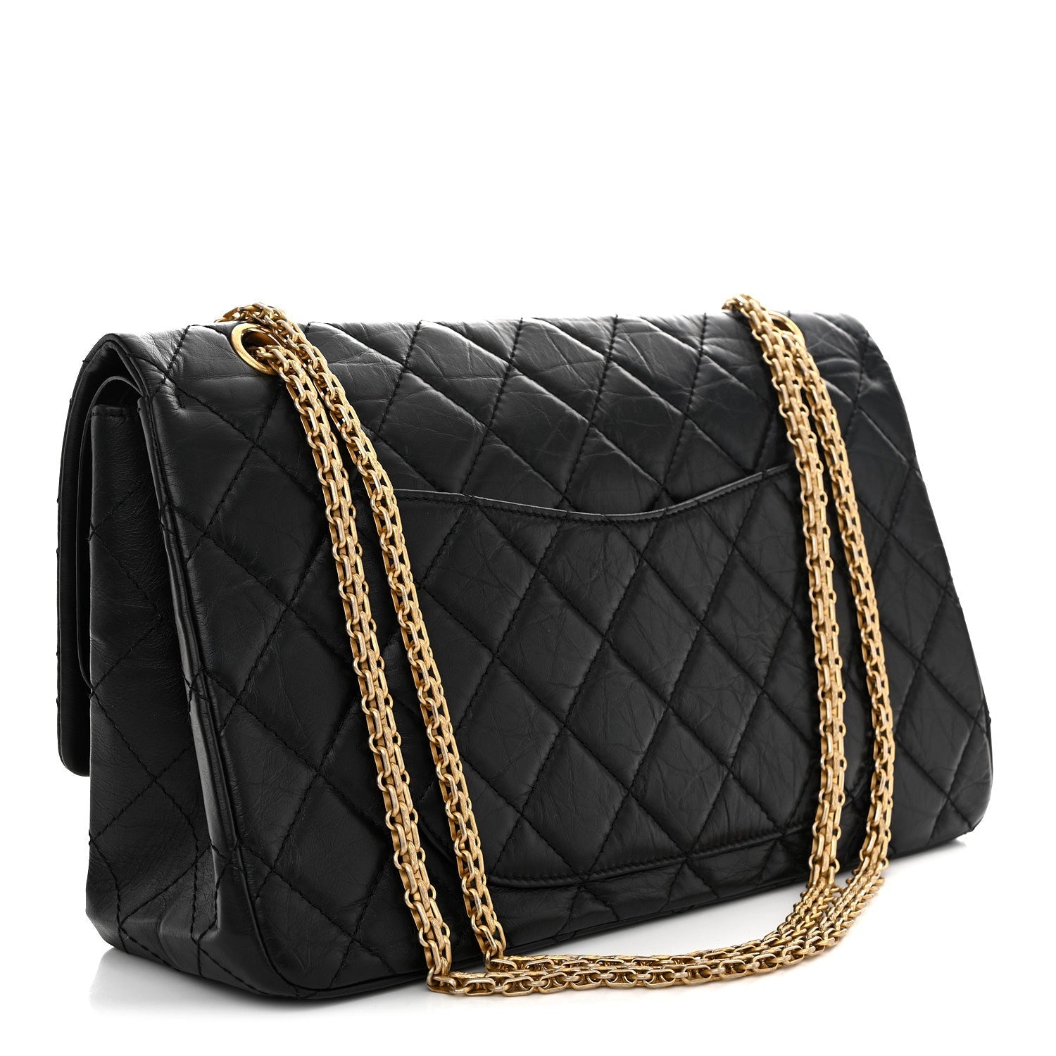 Aged Calfskin Quilted 2.55 Reissue 227 Flap Black