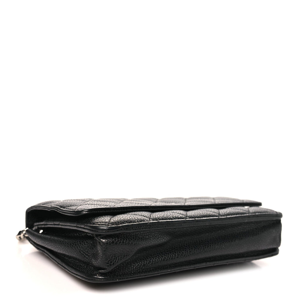 Caviar Quilted Wallet on Chain WOC Black