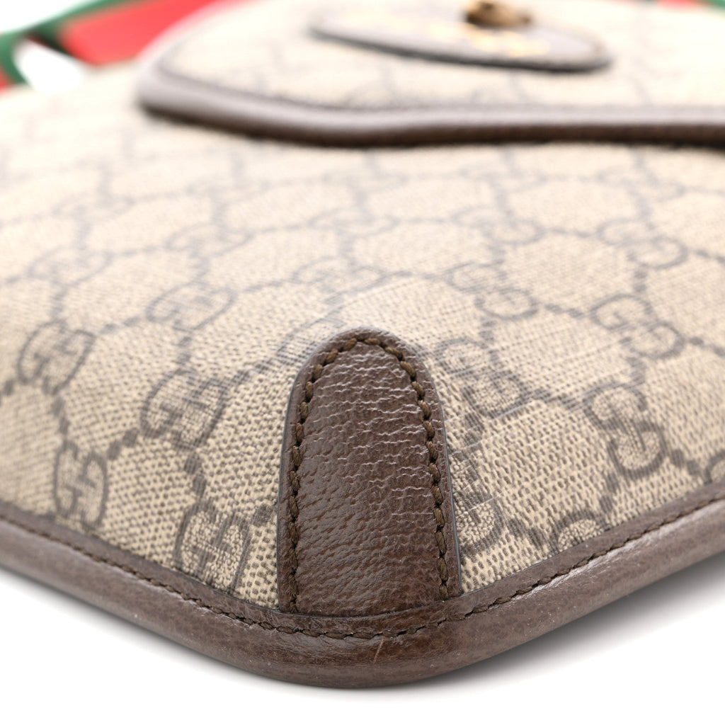 GG Supreme Monogram Web Medium Neo Vintage Flap Messenger Bag Beige New Acero